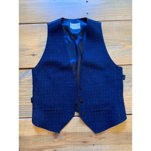 Pendleton Vest 100% Virgin Wool Size Women's 6 Blue With Red Dots